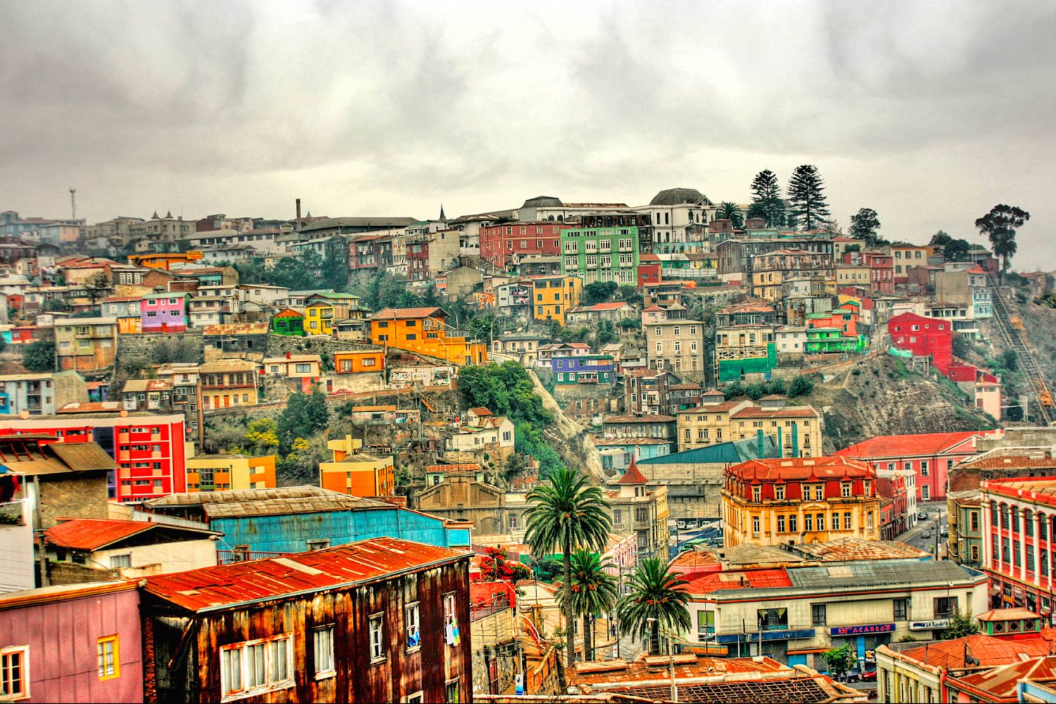 Hill full of houses in Valparaíso